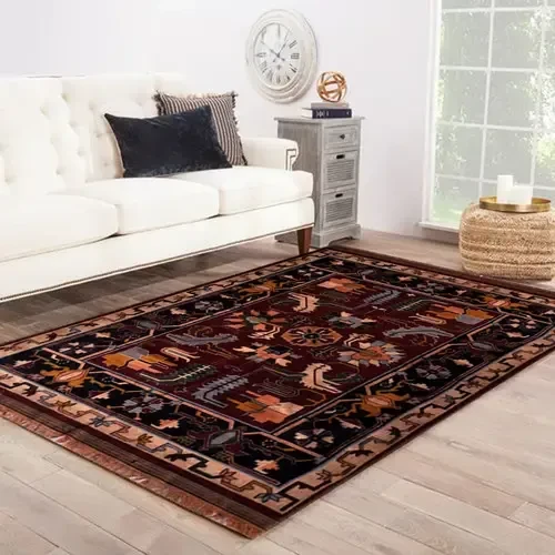 Wool jute floor rugs